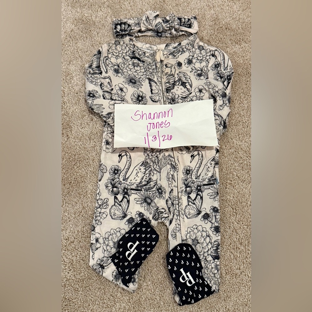 Posh peanut convertible zip romper and bow